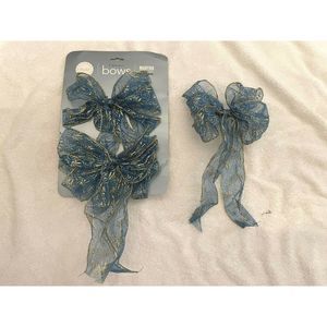 Retired HTF LOT OF 3 Martha Stewart - First Snowfall Christmas Tree Wired Bows